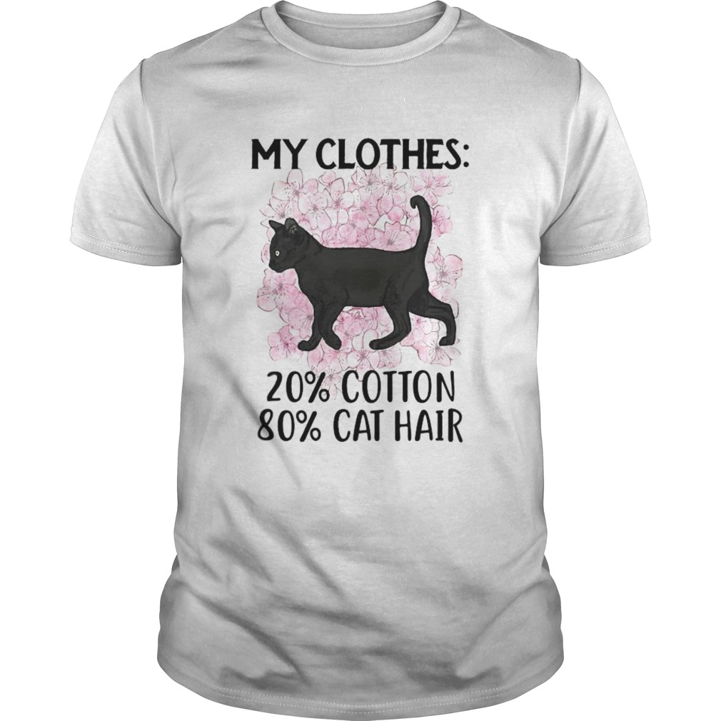 Black Cat and Cherry Blossom My clothes 20 cotton 80 cat hair  Unisex