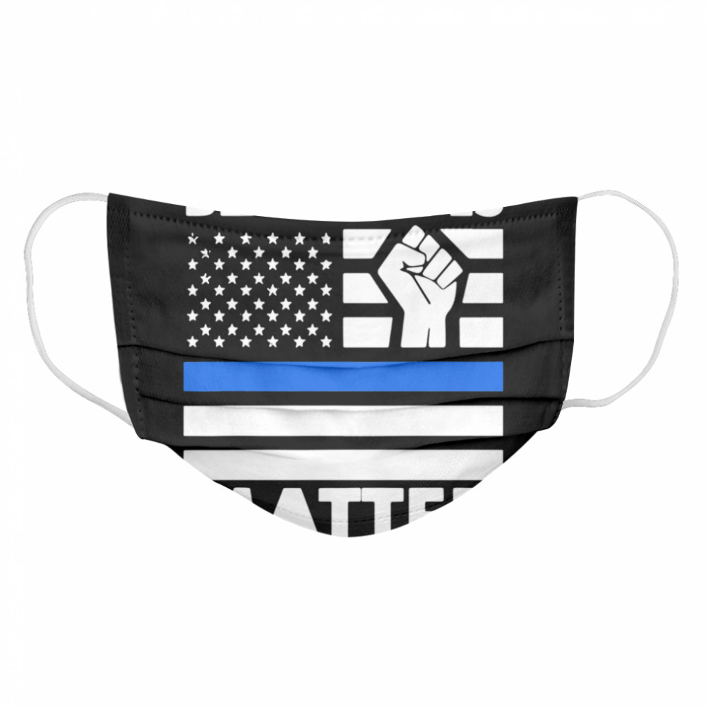 Black Lives Matters Blue Thin Line American Flag  Cloth Face Mask