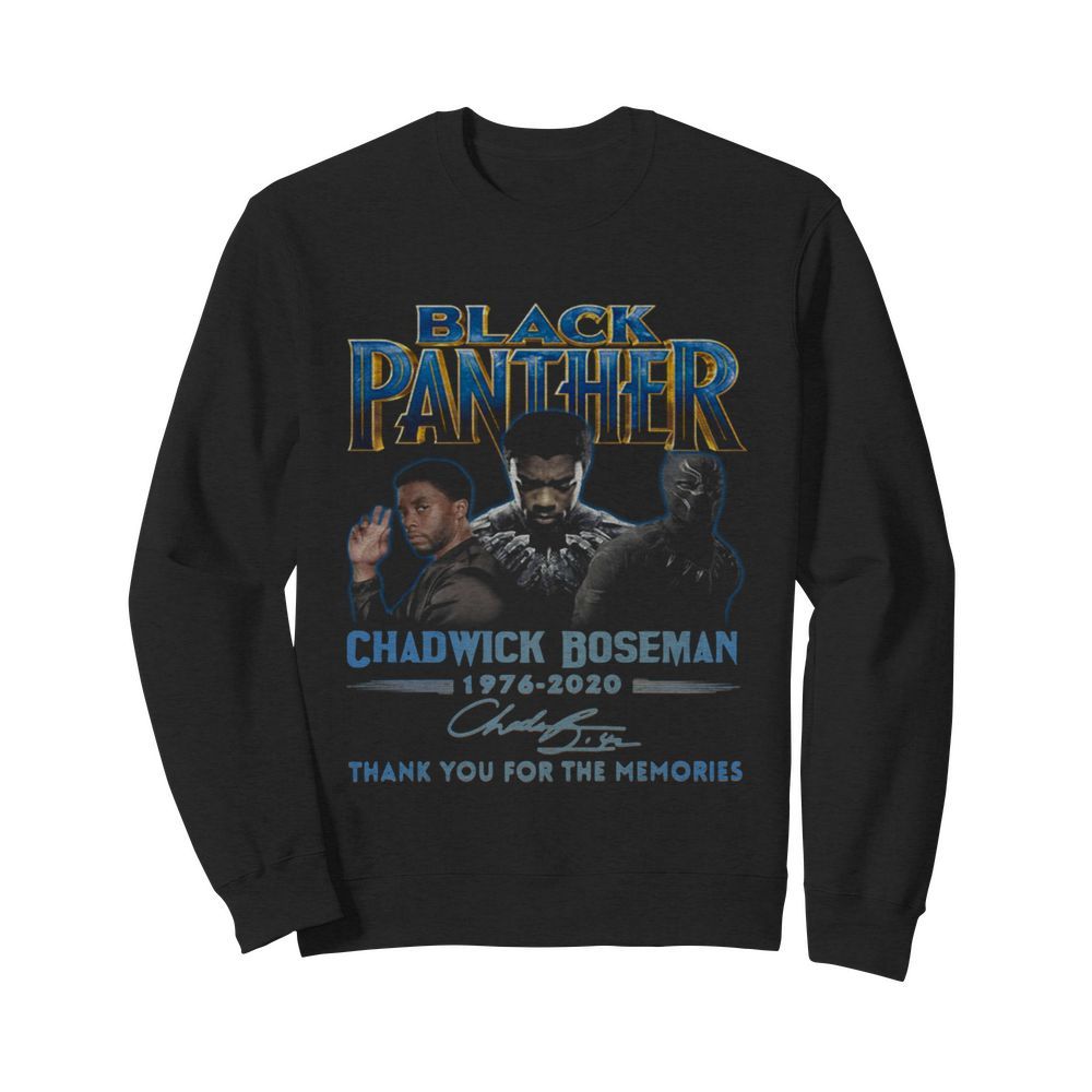 Black Panther Chadwick Boseman 1976-2020 Signature Thank You For The Memories  Unisex Sweatshirt