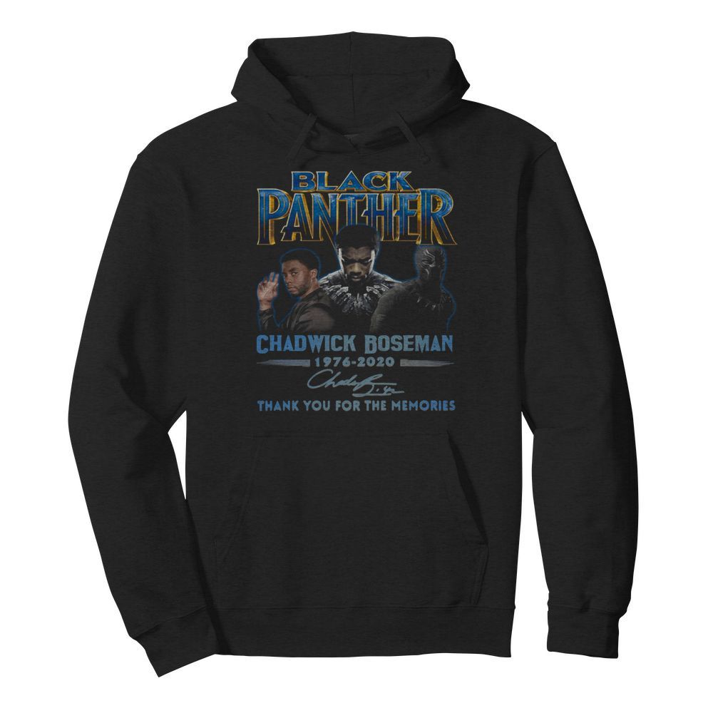 Black Panther Chadwick Boseman 1976-2020 Signature Thank You For The Memories  Unisex Hoodie