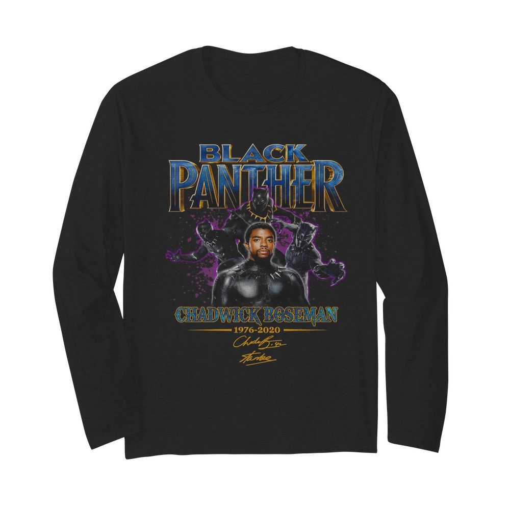 Black Panther Chadwick Boseman 1976 2020 Signature  Long Sleeved T-shirt 