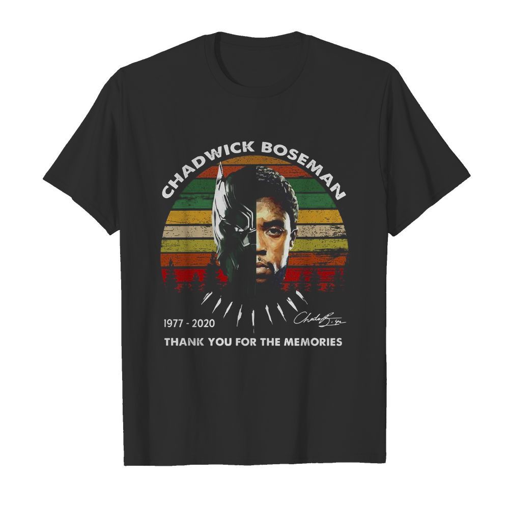 Black Panther Chadwick Boseman 1977 2020 Signature Thank You For The Memories Vintage shirt