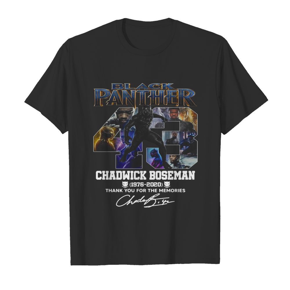 Black Panther Chadwick Boseman 43 Years 1976 2020 Thank You For The Memories Signature shirt