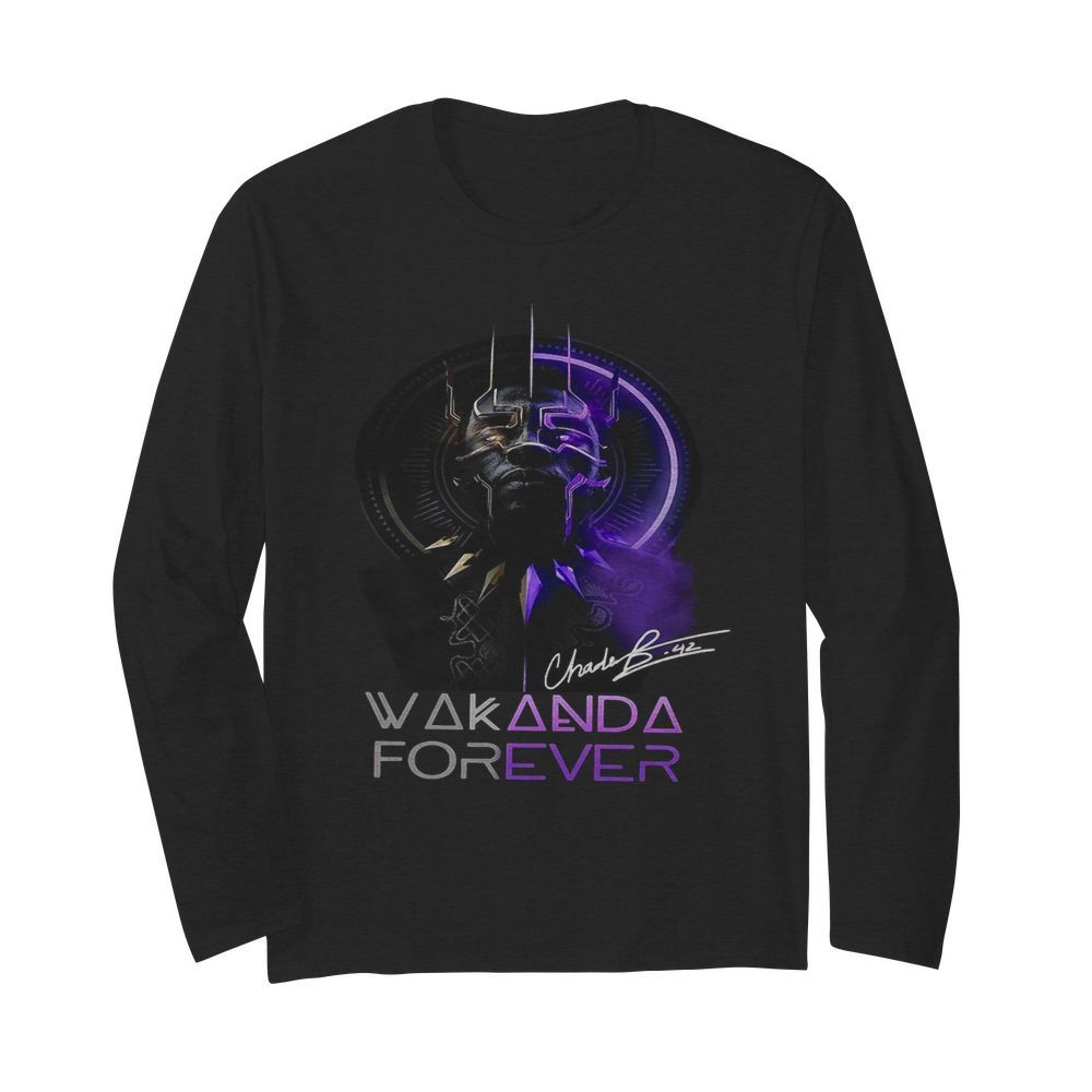 Black Panther Kinetic Energy Wakanda Forever Signature  Long Sleeved T-shirt 