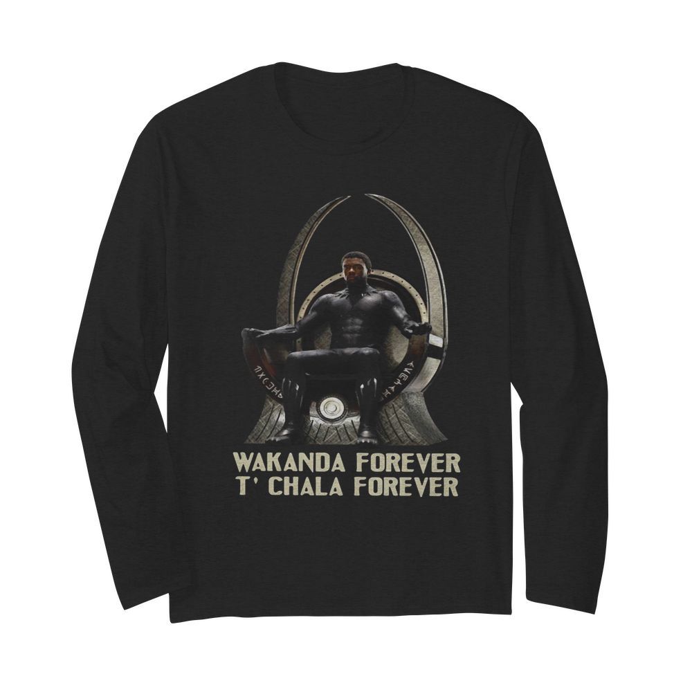 Black Panther Wakanda Forever T’challa Forever  Long Sleeved T-shirt 