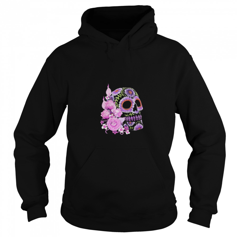 Black Sugar Skull Day Of The Dead  Unisex Hoodie