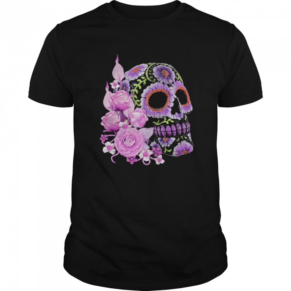 Black Sugar Skull Day Of The Dead  Classic Men's T-shirt