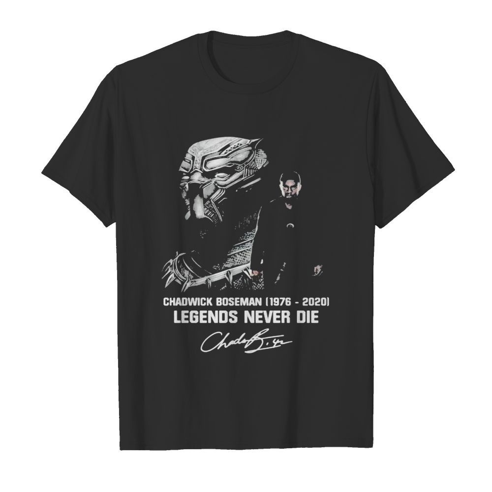 Black panther rip chadwick 1977 2020 legends never die signature shirt