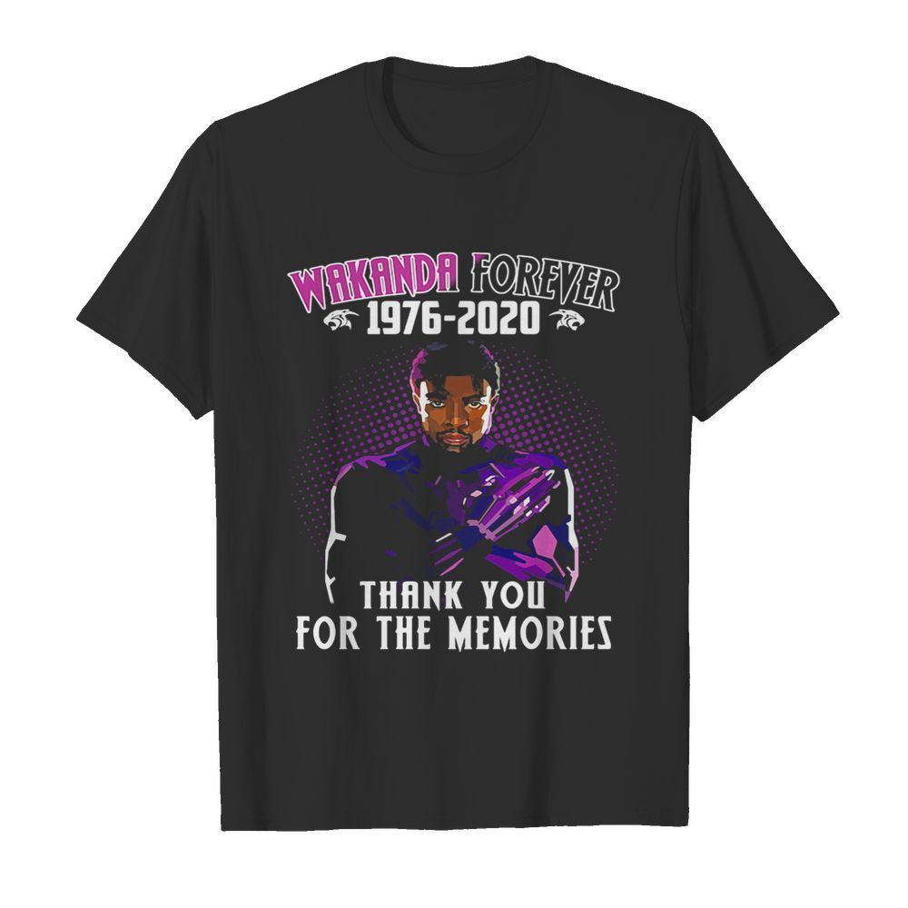 Black panther rip chadwick wakanda forever 1976 2020 thank for the memories shirt