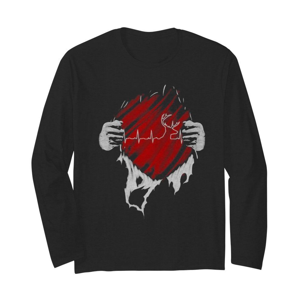 Blood inside deer heartbeat  Long Sleeved T-shirt 