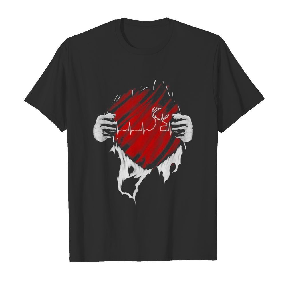 Blood inside deer heartbeat shirt