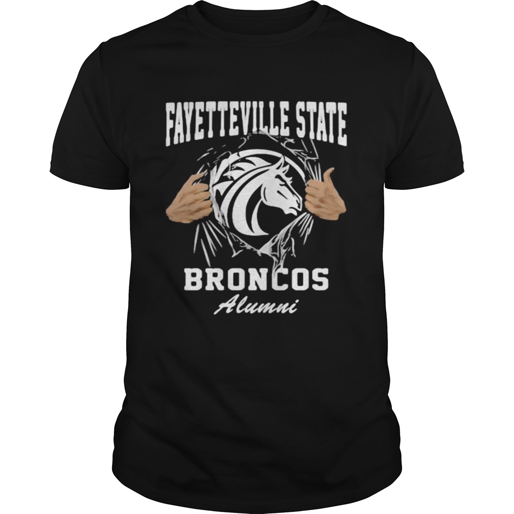 Blood inside fayetteville state broncos alumni shirt