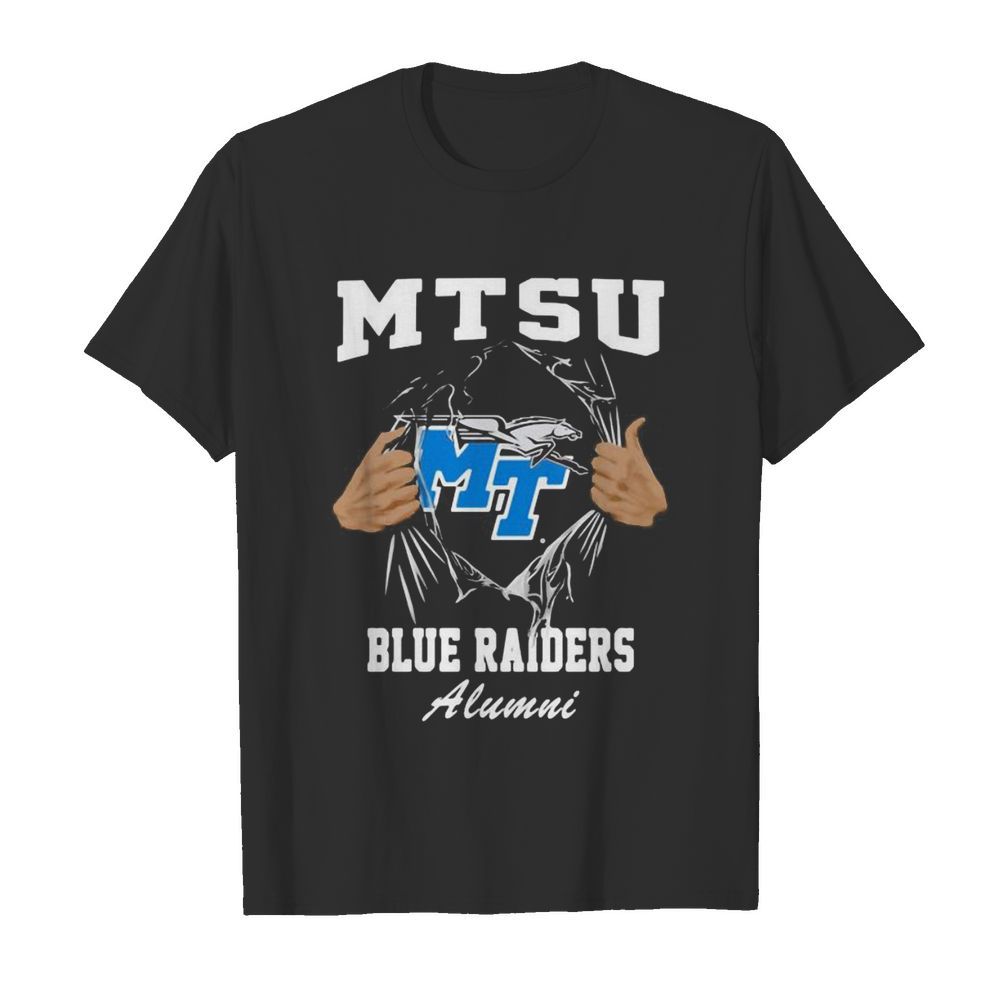 Blood inside mtsu blue raiders alumni shirt