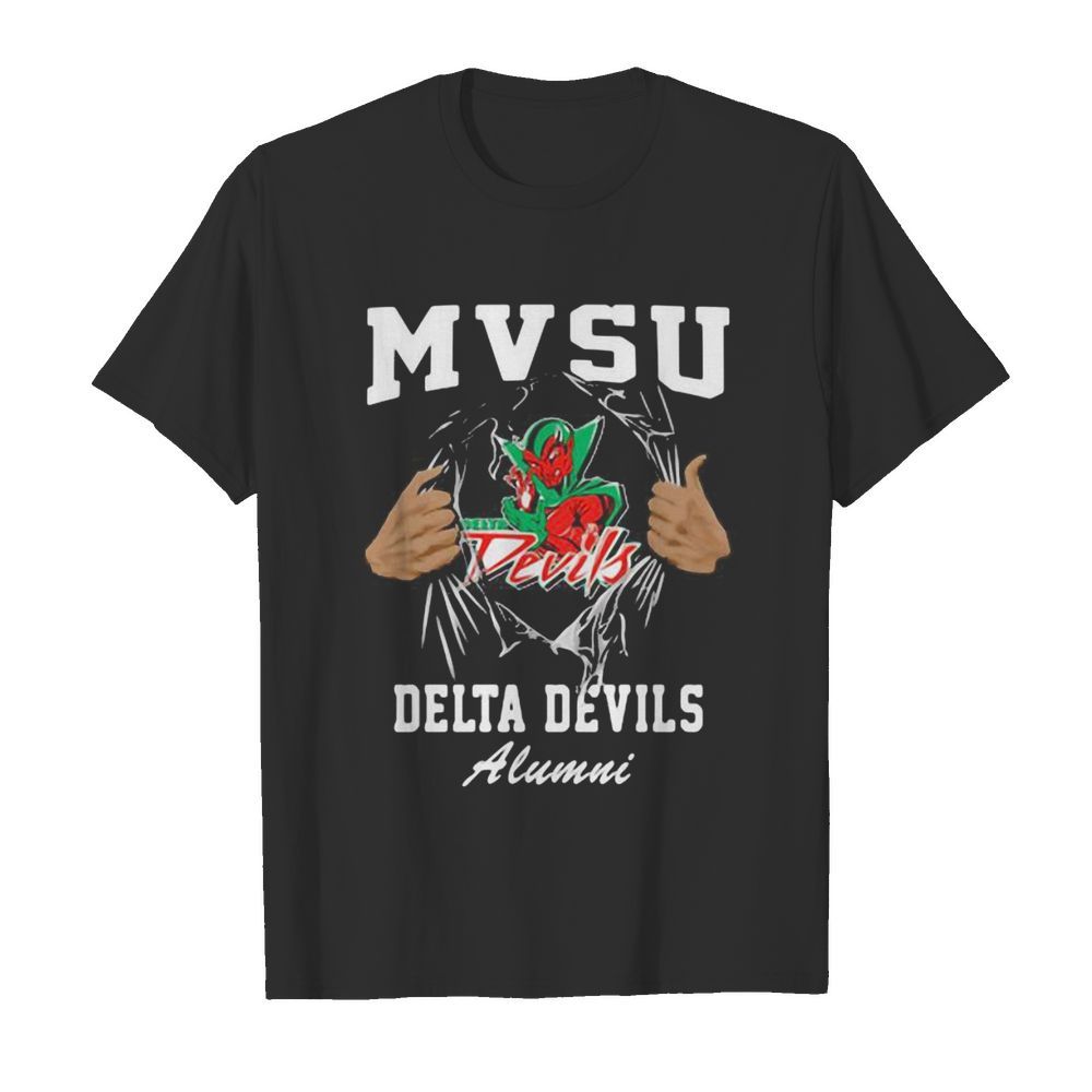 Blood inside mvsu delta devils alumni shirt