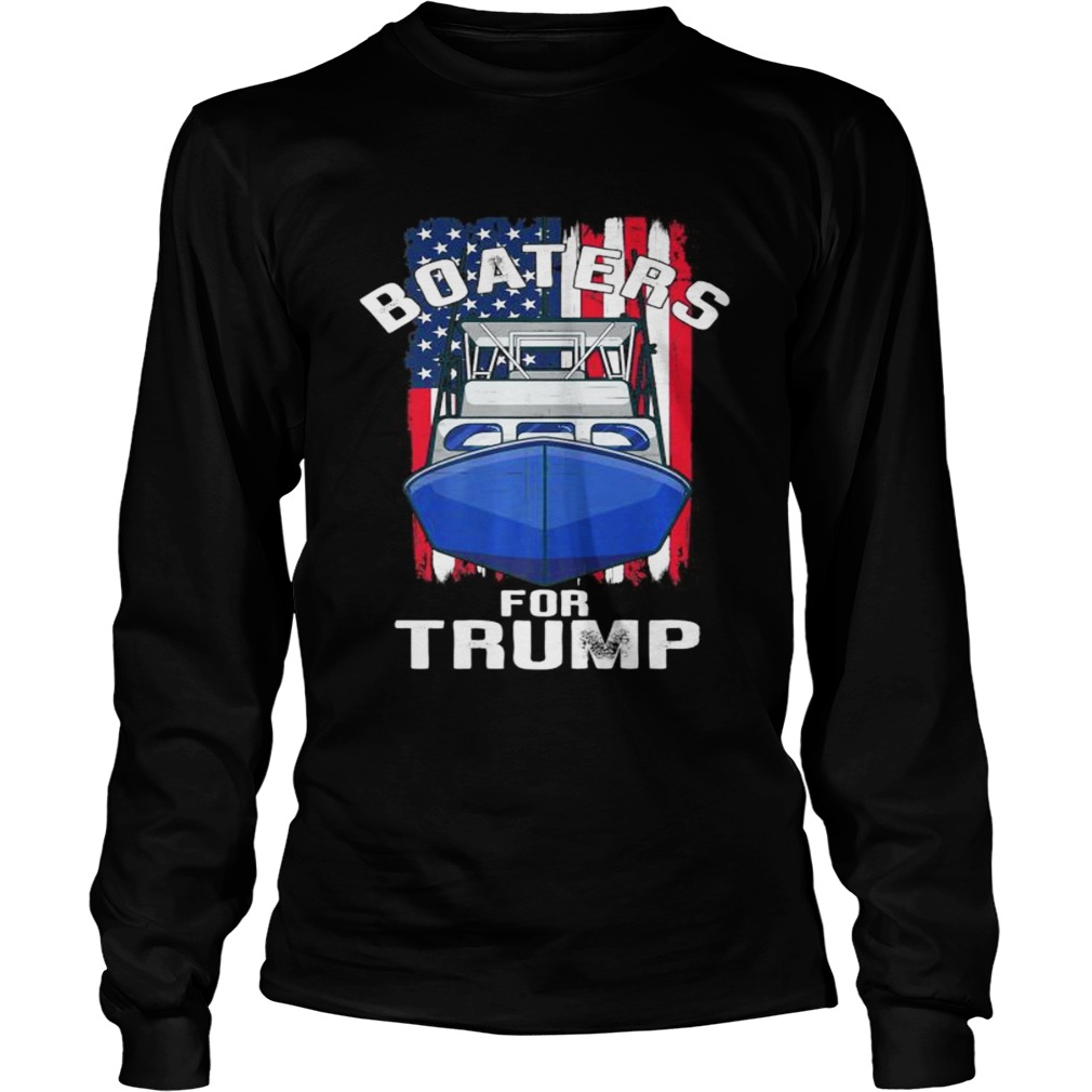 Boaters for Trump 2020 American Flag Patriotic Boat Parade Premium  Long Sleeve