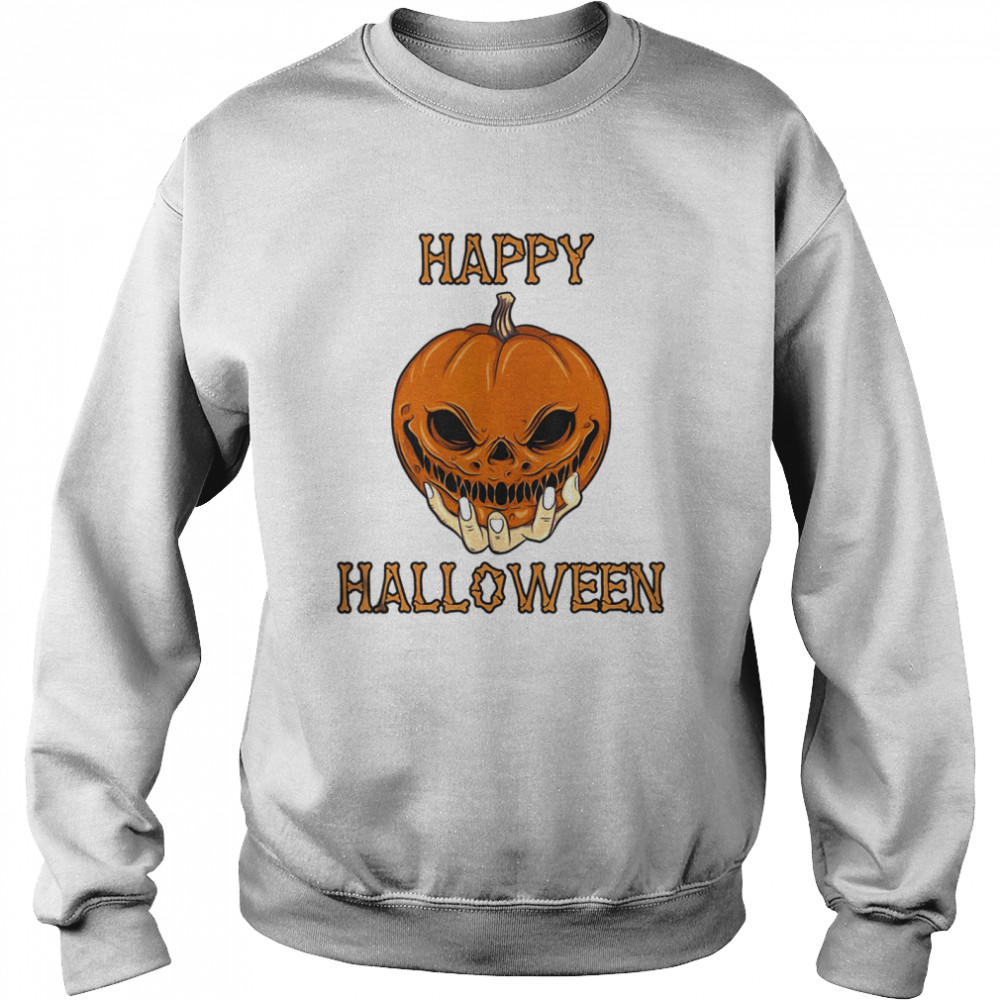 Bones Scary Pumpkin Face  Unisex Sweatshirt