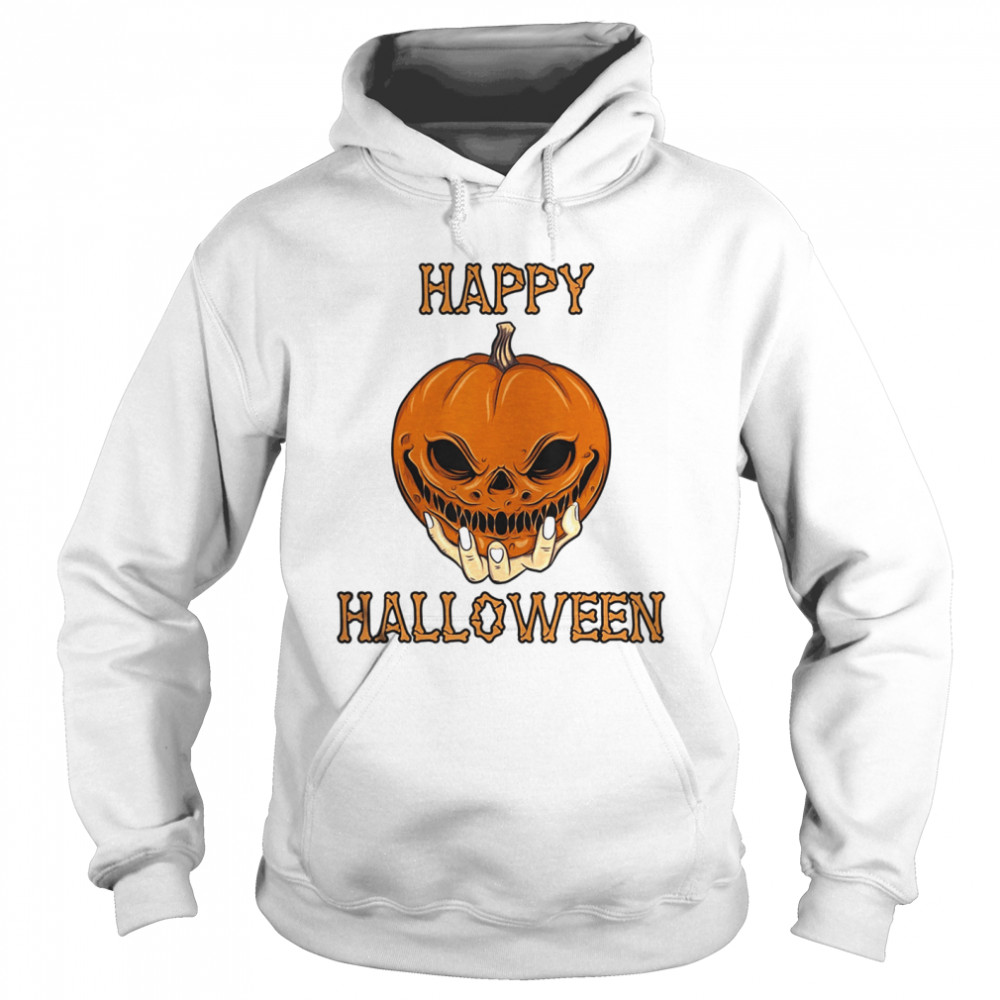 Bones Scary Pumpkin Face  Unisex Hoodie