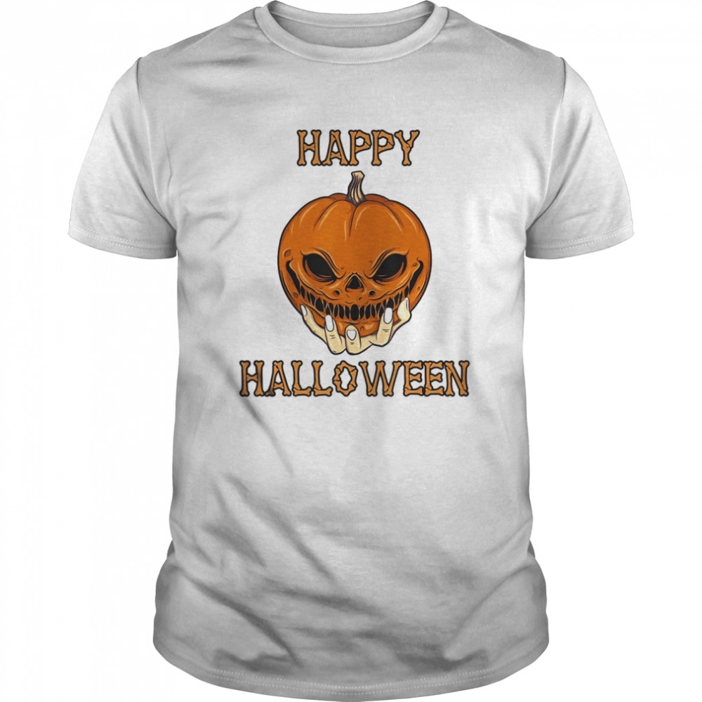 Bones Scary Pumpkin Face  Classic Men's T-shirt