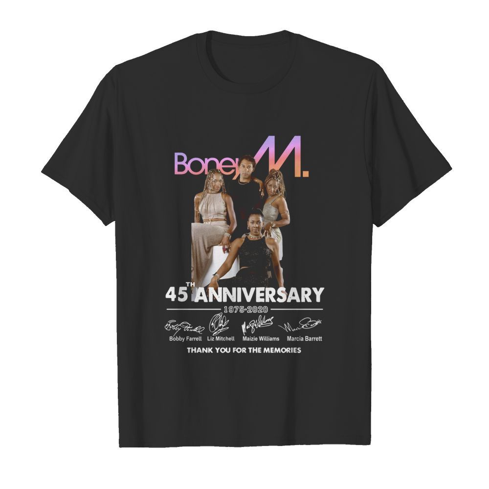 Boney M 45th Anniversary 1975 2020 Thank You shirt