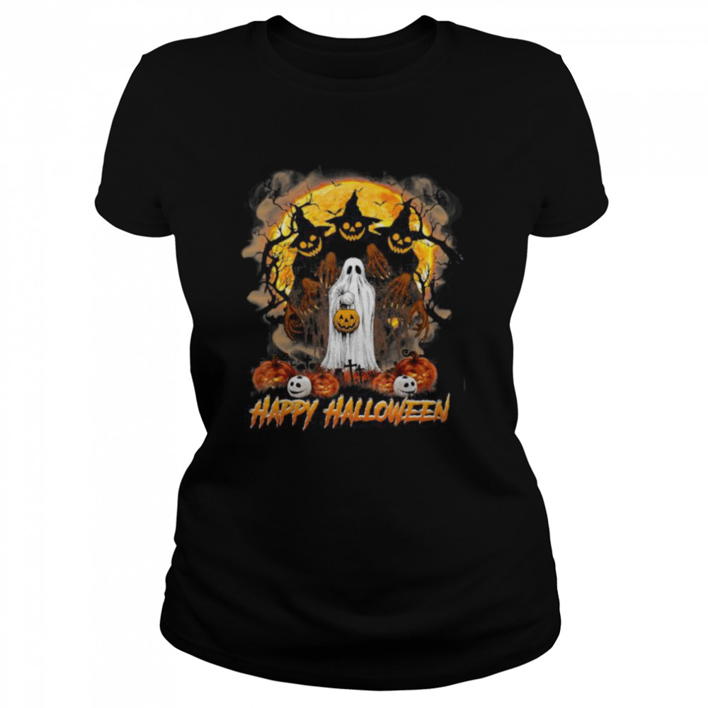 Boo Pumpkin Trick Or Treat Happy Halloween  Classic Women's T-shirt