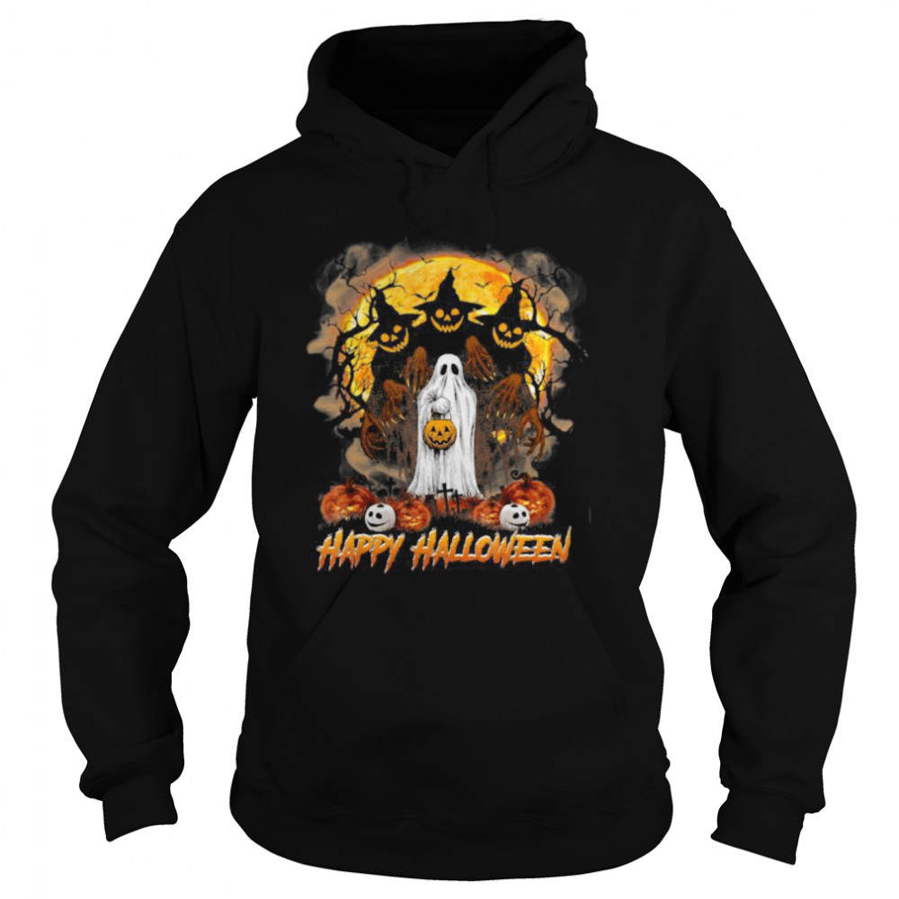 Boo Pumpkin Trick Or Treat Happy Halloween  Unisex Hoodie