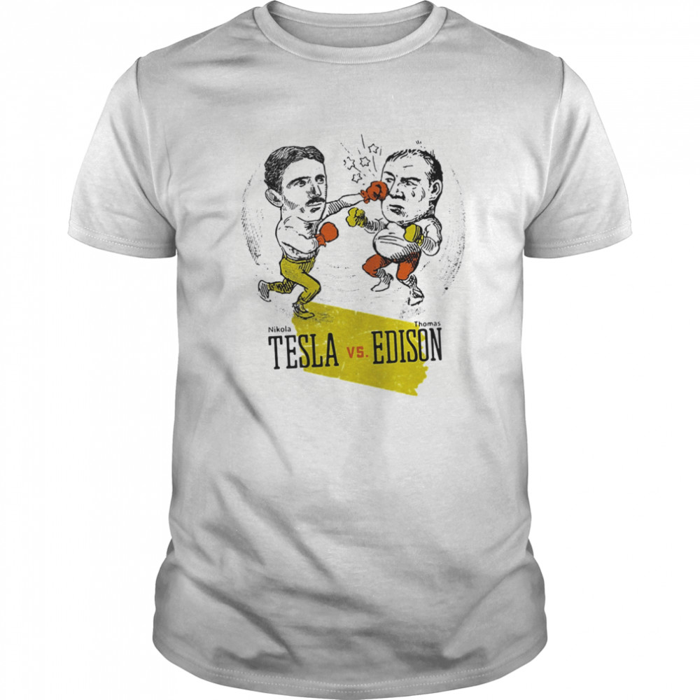 Boxing Nikola Tesla and Thomas Edison shirt