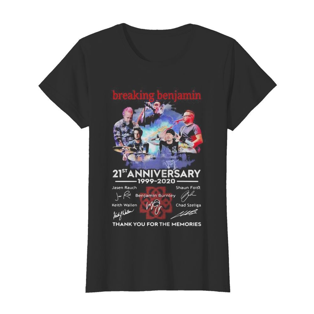 Breaking benjamin 21st anniversary 1999 2020 thank for the memories signatures  Classic Women's T-shirt