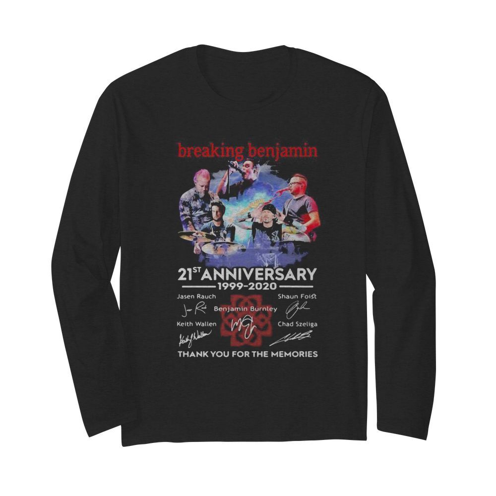 Breaking benjamin 21st anniversary 1999 2020 thank for the memories signatures  Long Sleeved T-shirt 