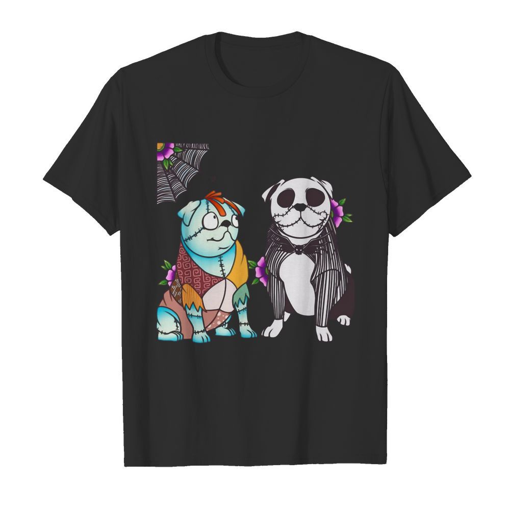 Bulldog Sally And Jack Skellington Halloween  Classic Men's T-shirt