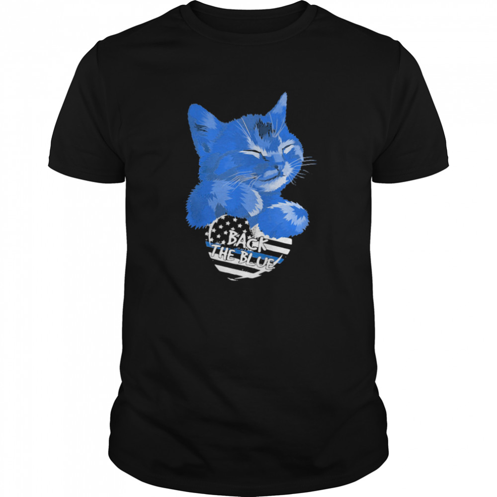 Cat Back The Blue American Flag Independence Day shirt