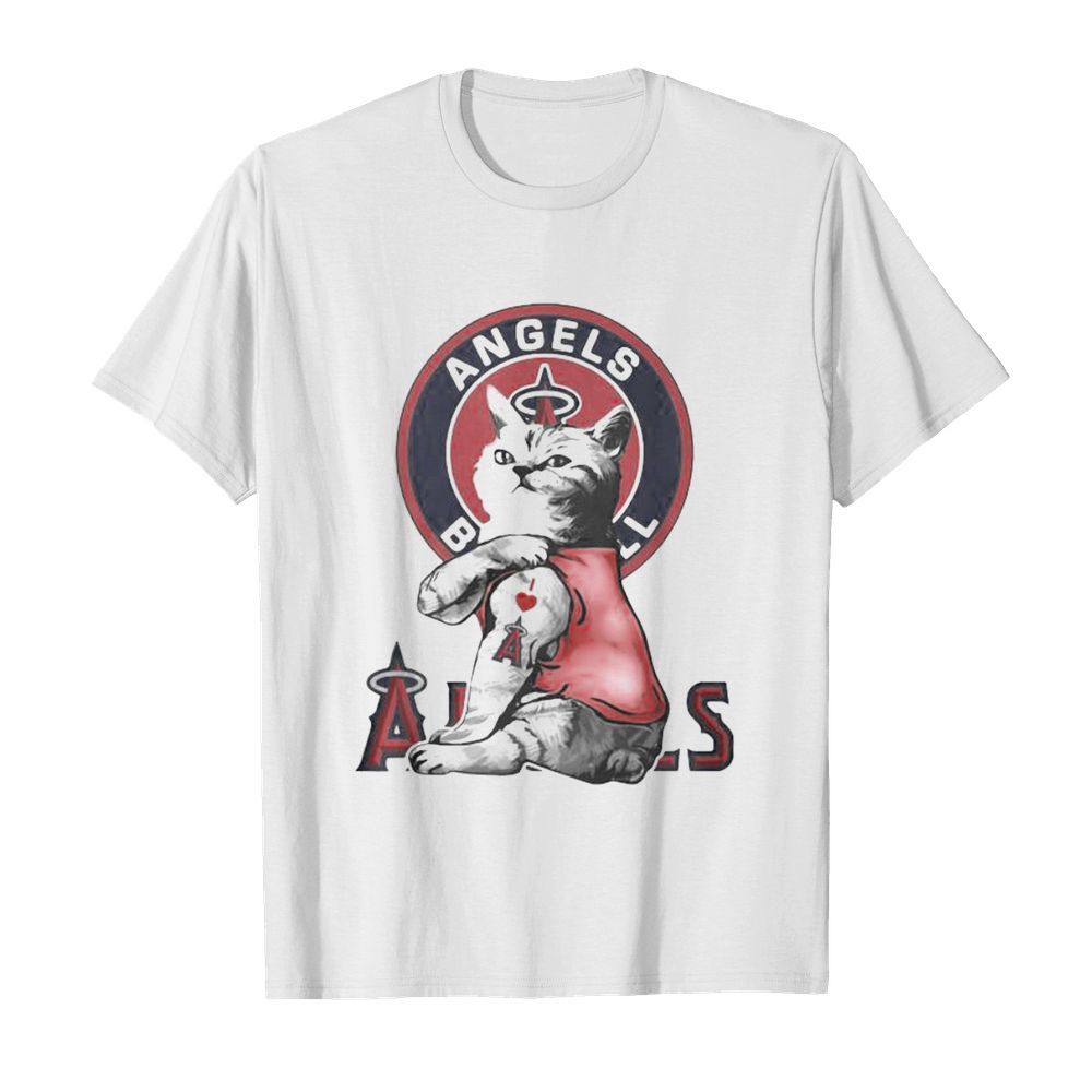 Cat tattoos los angeles angels logo shirt