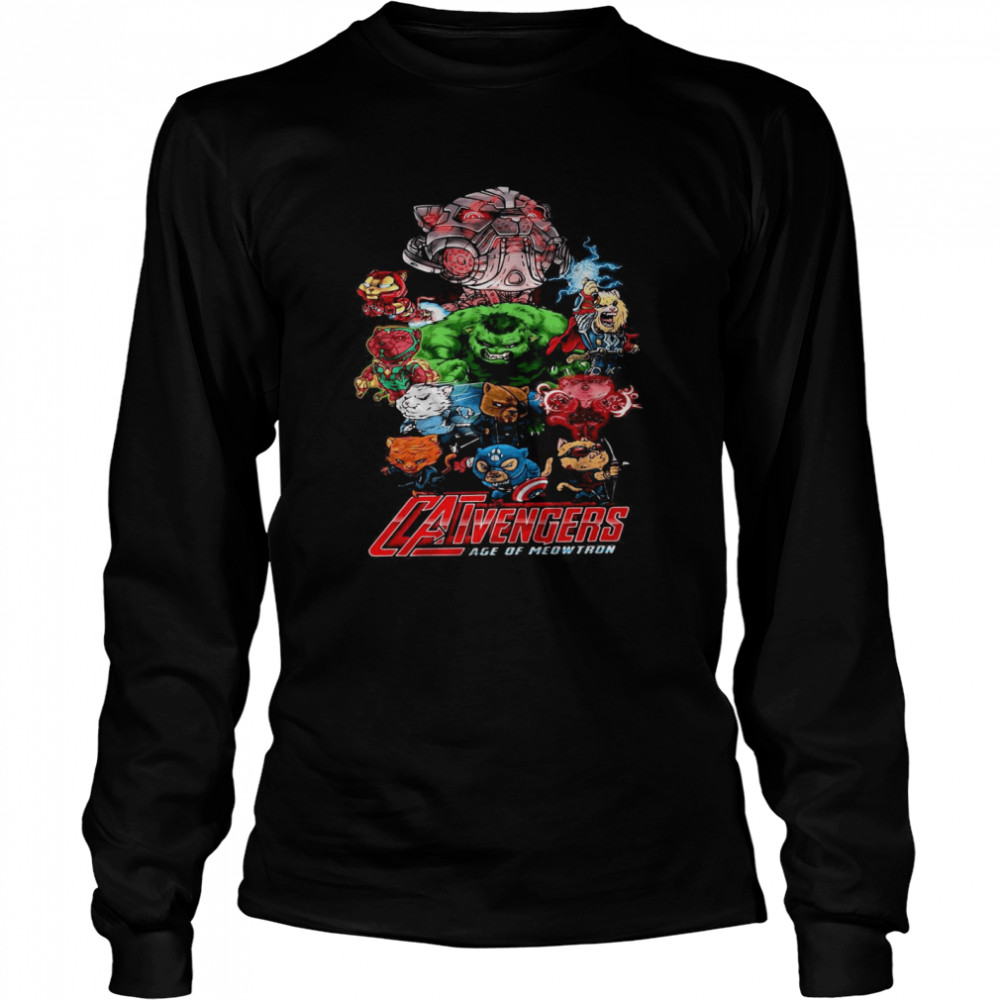 Catvengers Age Of Meowtron  Long Sleeved T-shirt