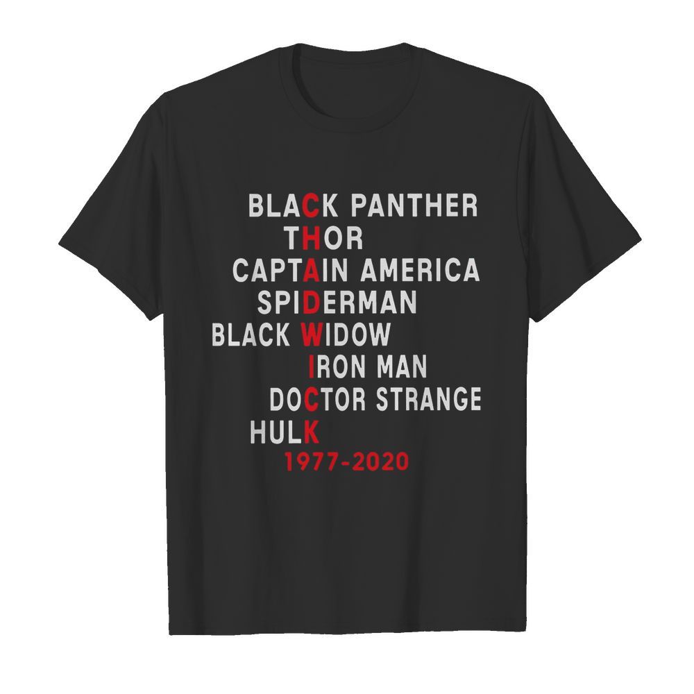 Chadwick 1977-2020 Black Panther Thor Captain America shirt