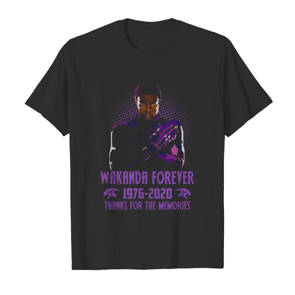 Chadwick Boseman Wakanda Forever 1976 2020 Thanks For The Memories shirt