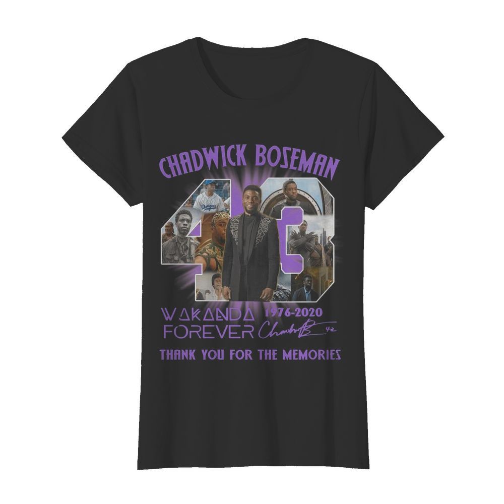 Chadwick Boseman Wakanda Forever 43 Years 1976 2020 Signature  Classic Women's T-shirt