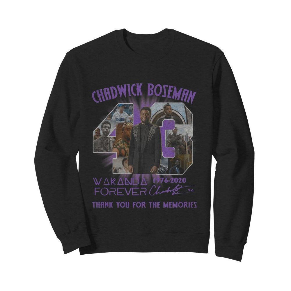 Chadwick Boseman Wakanda Forever 43 Years 1976 2020 Signature  Unisex Sweatshirt