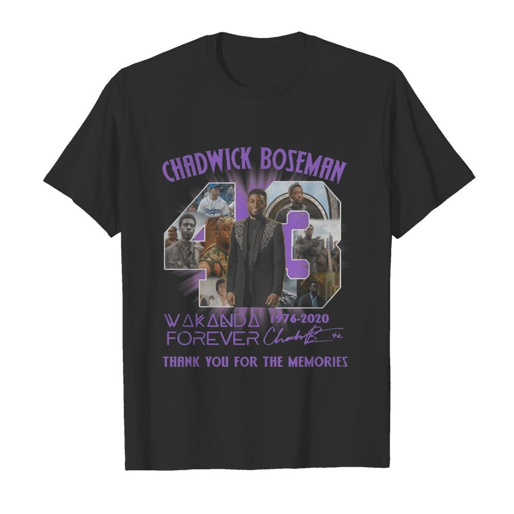 Chadwick Boseman Wakanda Forever 43 Years 1976 2020 Signature  Classic Men's T-shirt