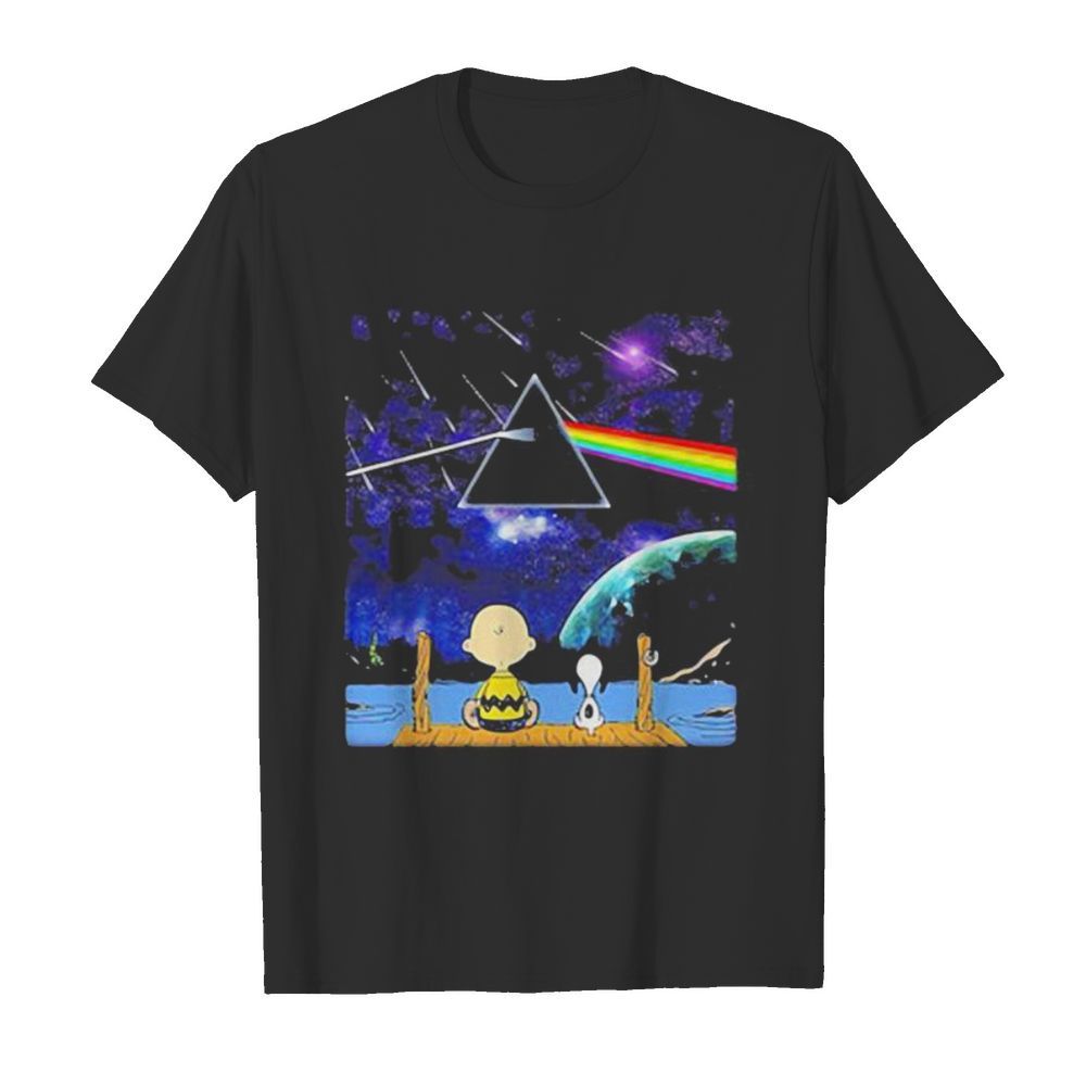 Charlie brown and snoopy seeing pink floyd band shirt