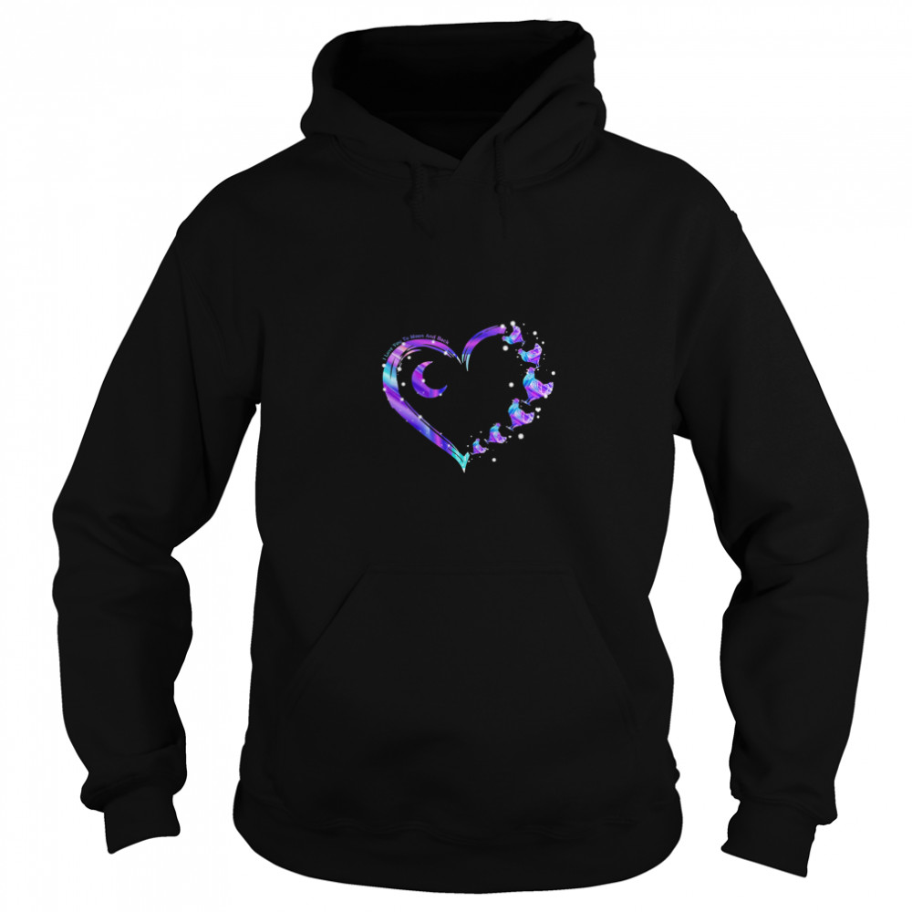 Chicken I Love To The Moon And Back Colorful Heart  Unisex Hoodie