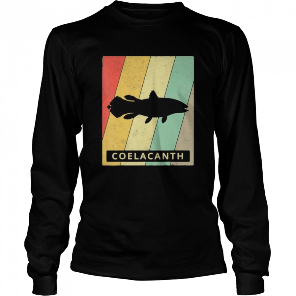 Coelacanth Lover Vintage Retro Animal  Long Sleeved T-shirt