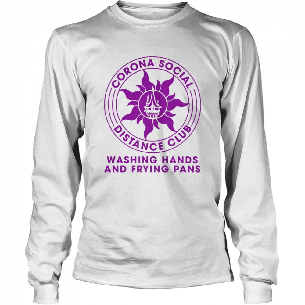 Corona Social Distance Club Washing Hands And Frying Pans  Long Sleeved T-shirt