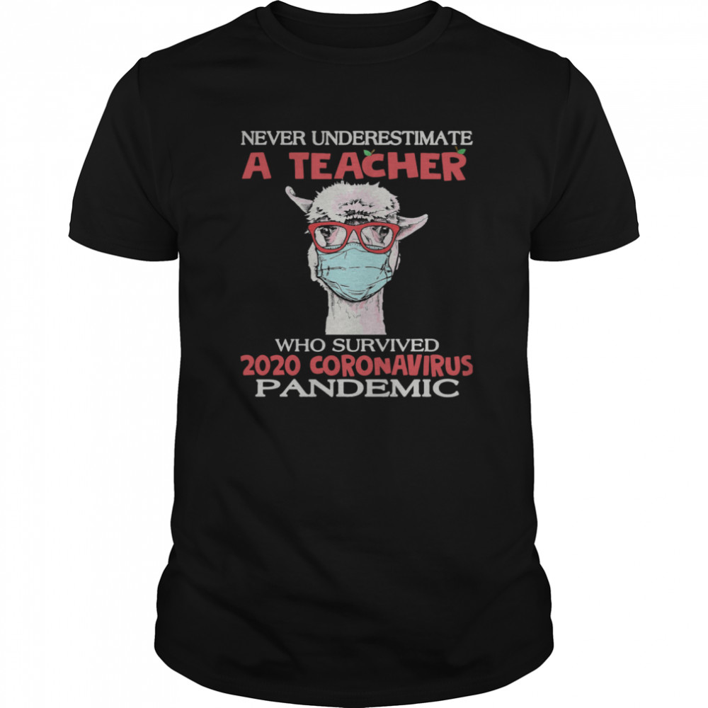 Coronavirus Llama Teacher Never Underestimate A Teacher Who Survived 2020 Coronavirus Pandemic shirt