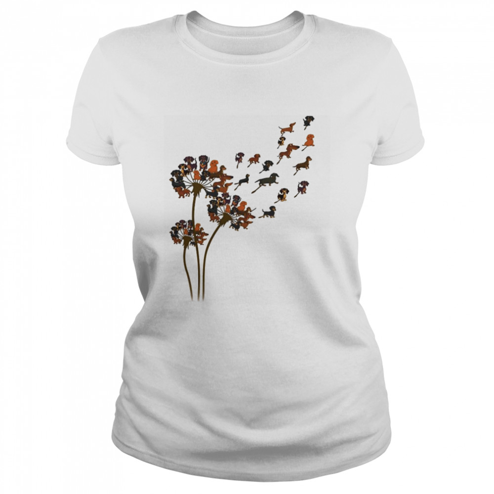 Dachshund Dandelion Flower  Classic Women's T-shirt