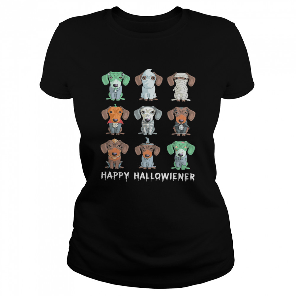 Dachshund Happy Halloween  Classic Women's T-shirt