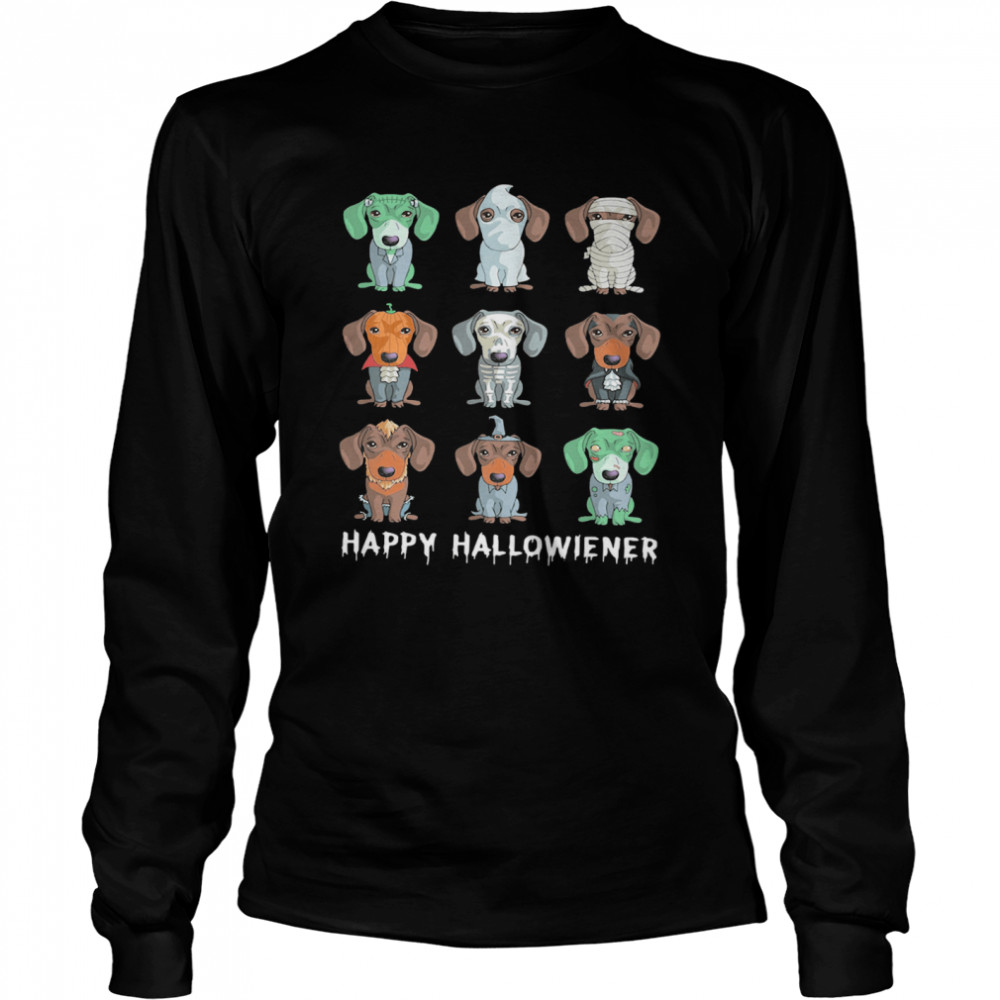 Dachshund Happy Halloween  Long Sleeved T-shirt