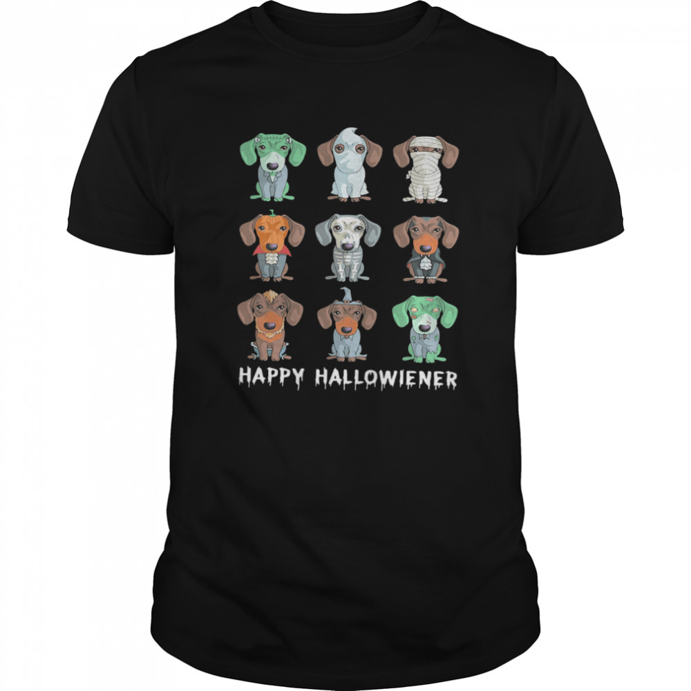 Dachshund Happy Halloween  Classic Men's T-shirt