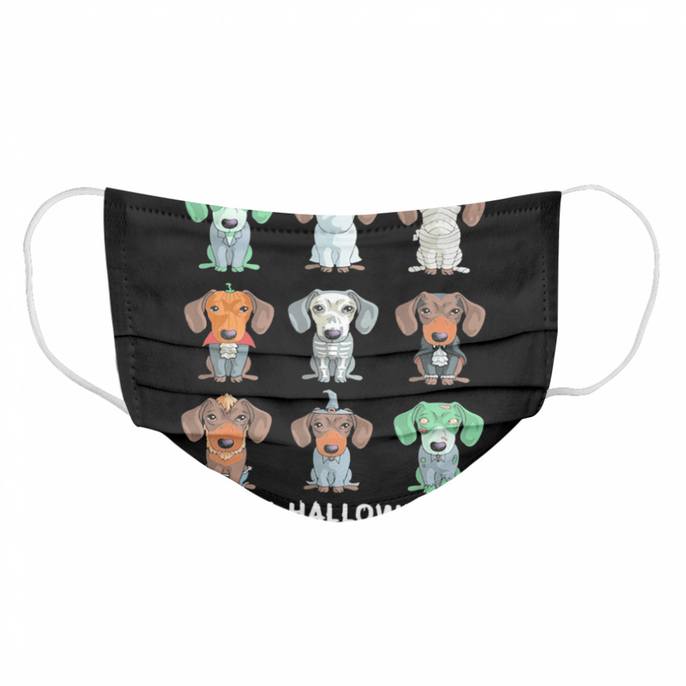 Dachshund Happy Halloween  Cloth Face Mask