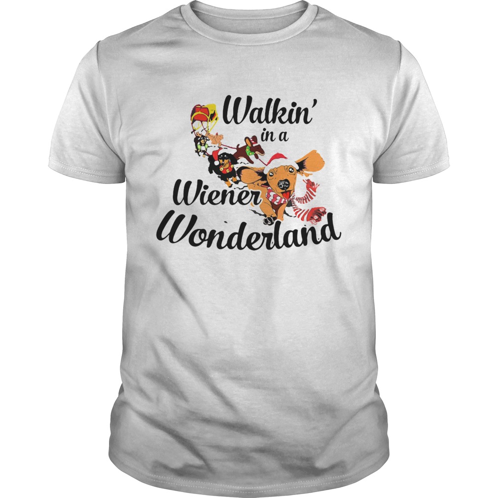 Dachshund Walkin In A Wiener Wonderland shirt