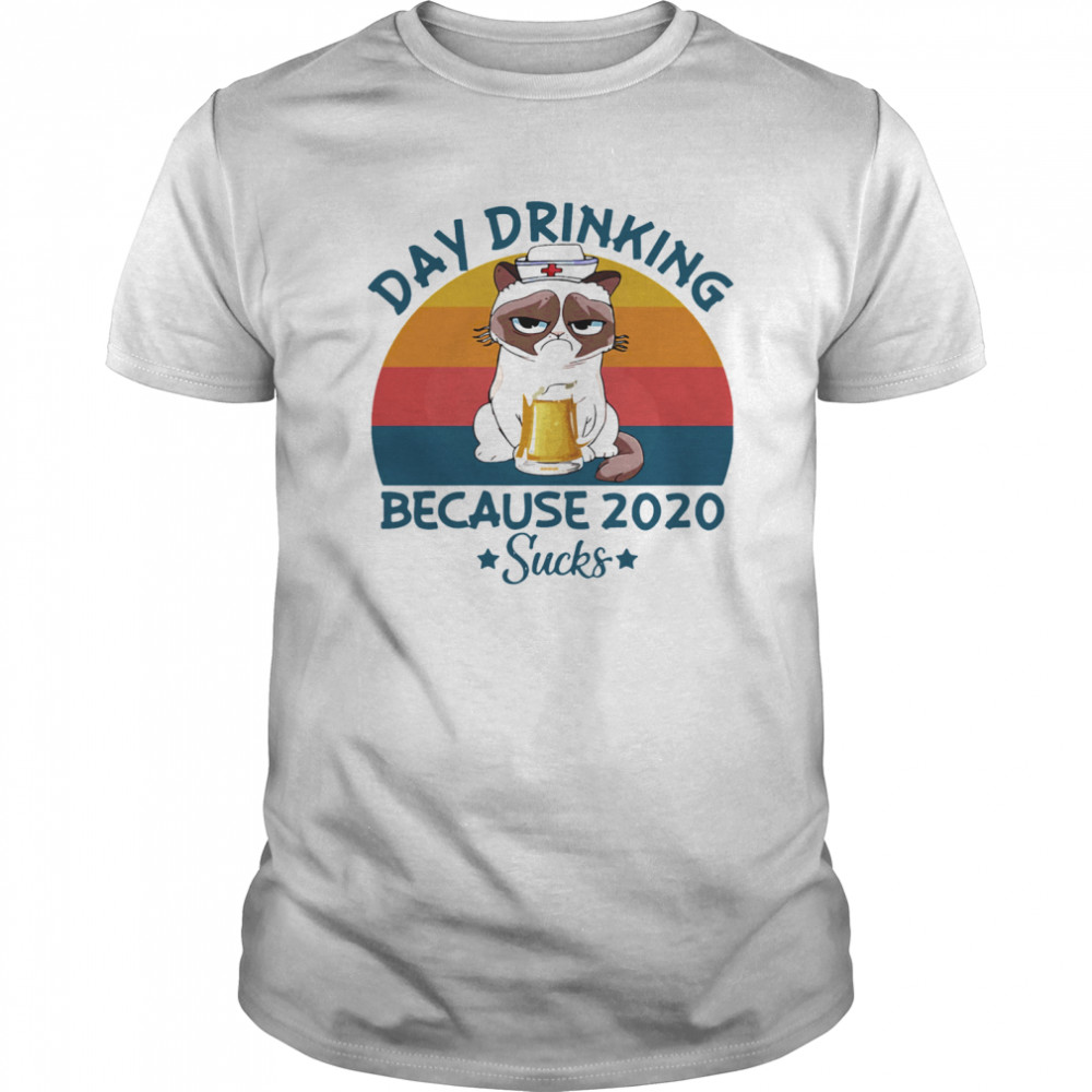 Day Drinking Because 2020 Sucks Vintage Retro shirt