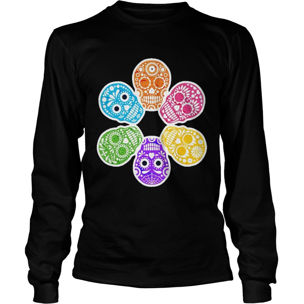 Day Of The Dead Sugar Skulls Funny Retro  Long Sleeve